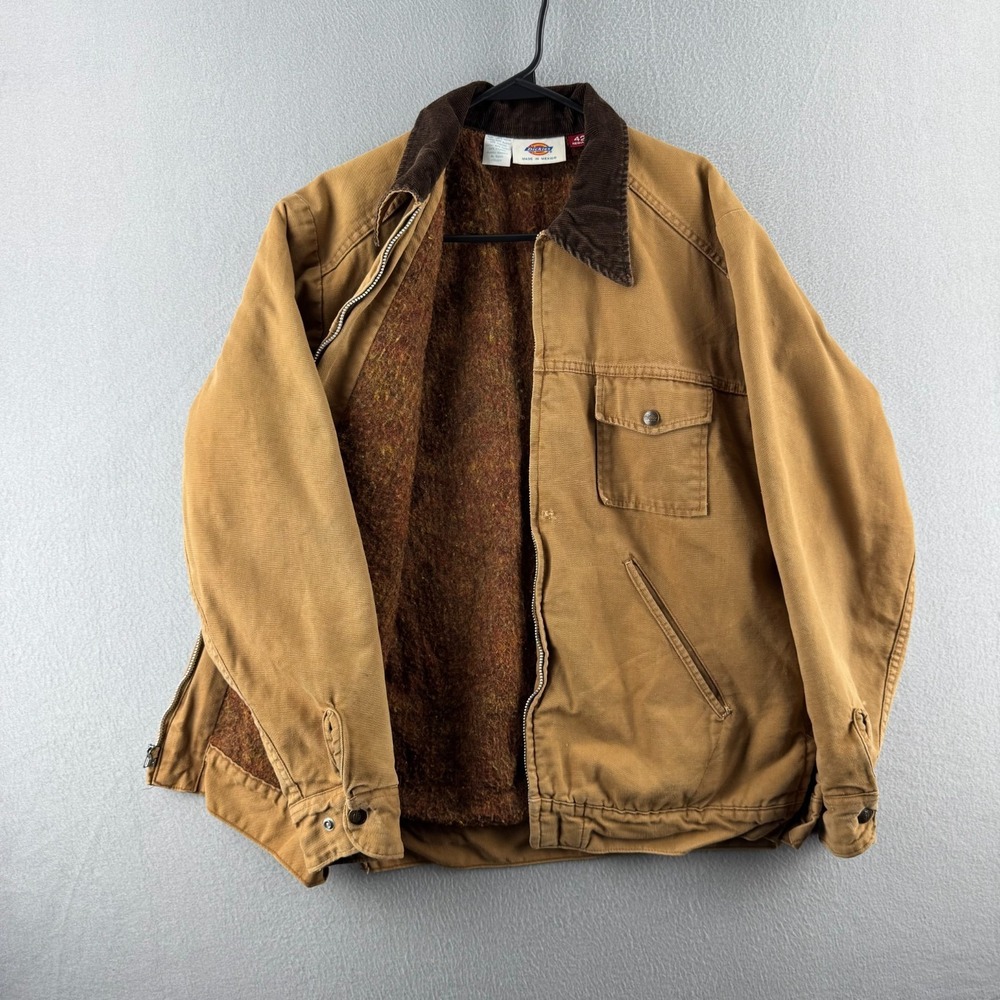 Vitnage Dickies Jacket Mens 42 Canvas Detroit  90s Talon Zip Blanket Lined
